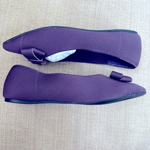 NEW 41 Hawthorn Oaklyn Knit Ballerina Flats Purple with Bow Size 8 - Picture 3 of 7